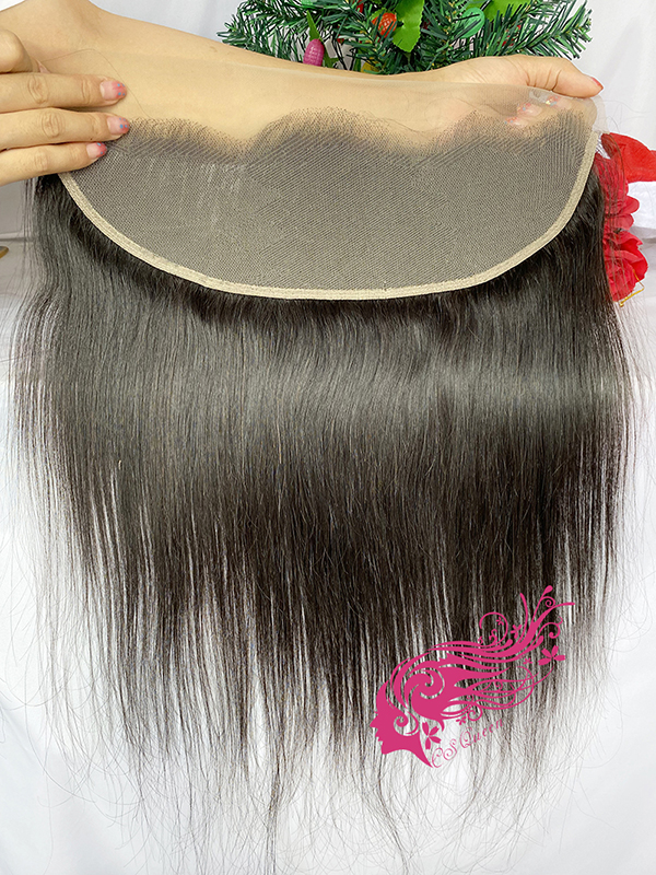 Csqueen Mink hair Straight hair 13*4 Transparent Lace Frontal Free Part Human Hair - Click Image to Close